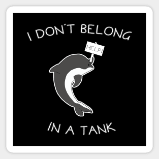 I Don't Belong In A Tank Orca Sticker